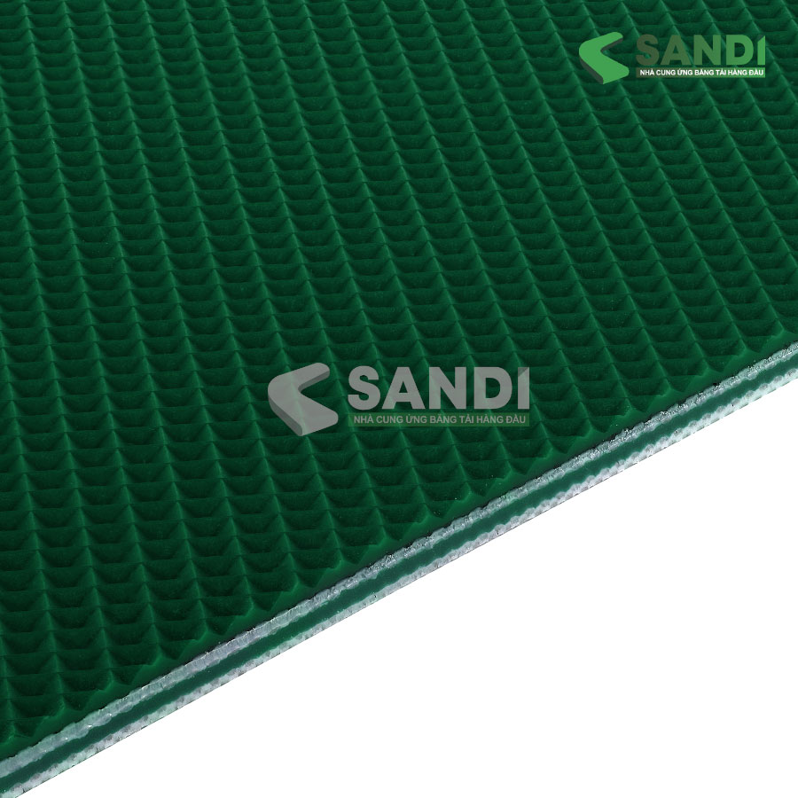 Băng tải Sandi PVC xanh caro chống tĩnh điện 2.3mm